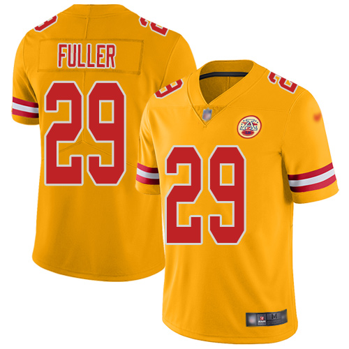 Men Kansas City Chiefs #29 Fuller Kendall Limited Gold Inverted Legend Football Nike NFL Jersey